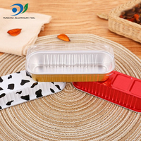 Barquette rectangulaire jetable en aluminium de 7,05 oz pour gâteaux, plateau à pain coloré en aluminium, moule à pâtisserie en aluminium avec couvercle transparent