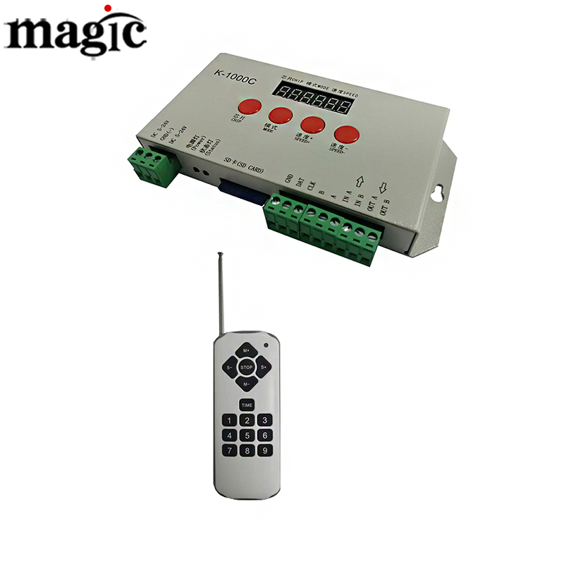 K-1000C Remote LED Controller SPI Pixel WS2811 WS2812 RGB RGBW Blue-tooth LEDEdit Software Programmable SD Card LED Controller