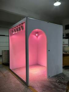 Özel Tasarım Dergi Fotoğraf Kabini Kutusu Düğün Partisi Etkinlik Dekoru Kavisli Şekilli Işıklı Fotoğraf Kabini - Product Image 2