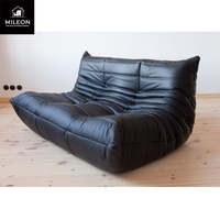 Muebles de Sala de Estar de Diseño Italiano Moderno y Lujoso, Sofá Combinado de Cuero para Sala de Estar de Villa, Conjunto Doble, Triple y Multipersona