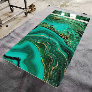 Dalles de pierre frittée à veinage vert or, grandes dalles de luxe en porcelaine, dalles de marbre, carrelage mural pour projet de villa, hôtel, décoration murale - Product Image 3