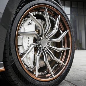 Rueda de Lujo para Automóvil de Pasajeros, Plateada Pulida, Forjada, 5X112 5X120, Diseño de 2 Piezas con Aspas de Ventilador Turbo Ligeras para Rin de BMW - Product Image 1