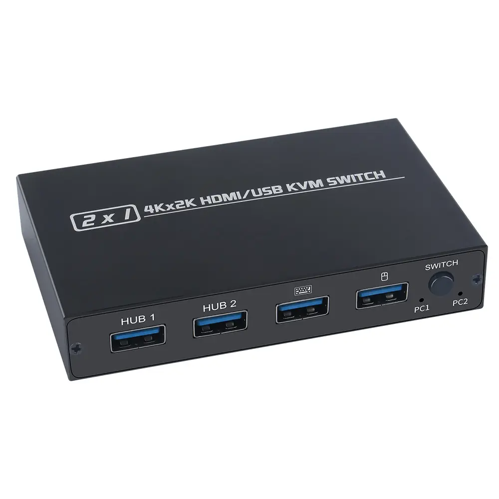 Conmutador de fábrica HDMI, compatible con USB KVM, interruptor divisor de 2 puertos HDTV USB para compartir Monitor teclado ratón adaptable impresora HDCP