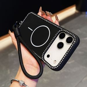 Étui souple magnétique à paillettes et diamants avec dragonne pour <span class=keywords><strong>iPhone</strong></span> 17 Pro Max, Air 15, 16, 14 Plus, <span class=keywords><strong>11</strong></span>, 12, 13 - Product Image 2