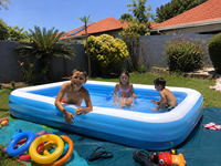Piscine gonflable familiale HUARUNKE, PVC épaissi, portable, pour intérieur et extérieur, capacité 500 kg, peut accueillir plus de 10 personnes