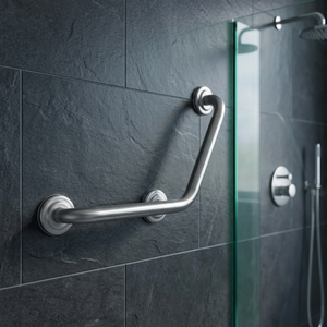 Barra de Apoyo en Ángulo de Acero Inoxidable de Grado Médico, Barra de Seguridad en Forma de L para Montar en la Pared, para Baños Adaptados para Personas con Discapacidad - Product Image 1