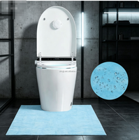 Tapis de toilette en forme de U antidérapant, tapis moelleux profilé, tapis de sol absorbant l'eau à séchage rapide pour salle de bain
