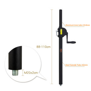 Poteau de montage de haut-parleur à poignée pliable de haute qualité WP-164B-3 avec filetage de montage M20 - Product Image 2