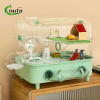 Cage de Luxe Spacieuse en Plastique Écologique pour Hamster, Ensemble Complet Villa Géante Ours Doré, Fournitures pour Petits Animaux