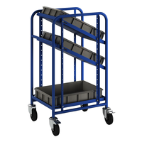 Carrito de almacenamiento Carros de almacenamiento Euro Box Trolley Incl. 3 contenedores de plástico Euro contenedor estante camión