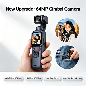 Cámara de Acción de Bolsillo 4K con Estabilizador de Gimbal Portátil, 64MP 330 °   Grabadora de Vlogs con Pantalla Táctil Ultra HD de 1.72 Pulgadas, 31 Filtros y Seguimiento Facial - Product Image 1