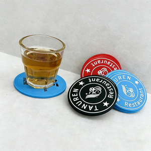 <b>Silicone</b> Coasters Classic Design Eco-Friendly Round Shape Customizable Promotional <b>Mats</b> & Pads - Product Image 4