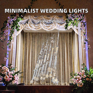 Meilleur lustre LED en acrylique à 10 têtes en forme de goutte d'eau, pour scène de mariage, lampe décorative suspendue jaune et blanche - Product Image 2