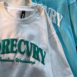 เสื้อยืดฮิปฮอปทรงหลวม ระบายอากาศได้ดี ผลิตจากผ้าฝ้ายและโพลีเอสเตอร์ 100%  แบบถัก  รับพิมพ์ลายดิจิตอลตามสั่ง ออกแบบเองได้ สำหรับผู้ชาย - Product Image 1
