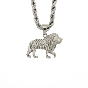 Collar de León con Diamantes Estilo Punk para Hombre - Product Image 1