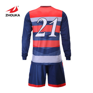 Zhouka custom sublimation printer cheap soccer jersey new model football クラブジャージキッズウエア long sleeve soccer jersey - Product Image 2