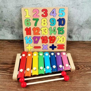 Other Educational Toys Montessori Math Cartoon Animal Educational Wood Beaded Geometry <b>Digital</b> <b>Clock</b> Puzzle Gadgets Matching Toy - Product Image 3