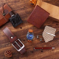 Set de Regalo de Lujo para Hombre Éxito de Ventas IStapromo Gifts con Pluma, Corbata, Cinturón, Cartera y Reloj de Pulsera para Hombre con Correa de Cuero para Negocios