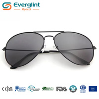 Lunettes de soleil pilote Everglint de haute qualité à monture intégrale et double pont en métal, polarisées, protection UV400 %, style classique pour la conduite
