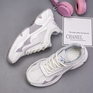 <span class=keywords><strong>Scarpe</strong></span> da gita estive di moda con fondo spesso da donna bianche sportive in mesh traspirante - Product Image 3