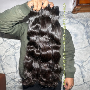 Meilleure offre Cheveux humains indiens naturels ondulés bruts Couleur naturelle Donnés par une jeune fille Cheveux de temple bruts - Product Image 2