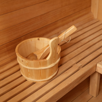 Sauna Traditionnel Extérieur en Bois de Cèdre Rouge de Luxe Écologique pour 4 Personnes avec Panorama en Verre pour Jardin