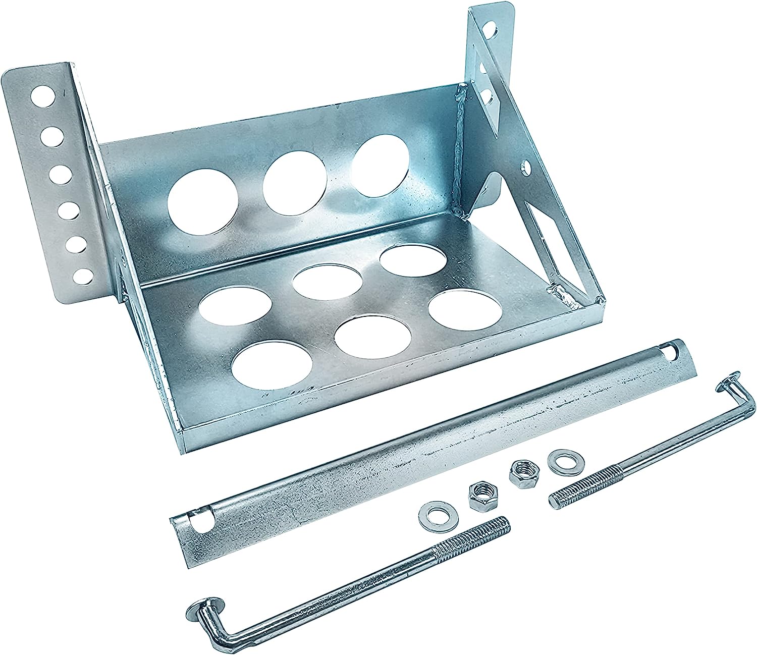 Suporte de bandeja para bateria, kit de suporte de braçadeira para armazenamento automotivo, metal sólido, suporte de bandeja