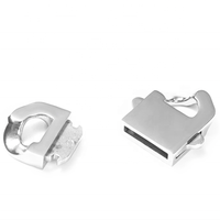 Fermoir de collier en acier inoxydable, couleur argent, bracelet boucle accessoires DIY