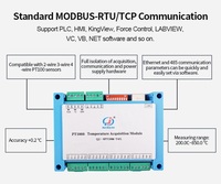 Huaqingjun Módulo de adquisición de temperatura PT1000 de 8 canales RS485 LAN MODBUS RTU/TCP Resistencia térmica para sondas PT1000