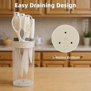 طقم سكاكين مطبخ من 6 قطع من كويزين، مصنوع من الفولاذ المقاوم للصدأ عالي الكربون، شفرة فائقة الحدة، مقبض من البولي بروبيلين، مناسب لليد اليمنى واليسرى، صديق للبيئة، سكين شيف - Product Image 4