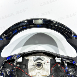 Volantes Deportivos LED de Fibra de Carbono Forjada Azul para <span class=keywords><strong>BMW</strong></span> E92 E91 E93 E82 E84 E87 E88 E89 320i 325i 330i 335i 328i Serie 3 con Palanca de Cambios - Product Image 5