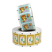 Étiquette autocollante personnalisée pour enfants, pour jouets de dessin animé, produits pour enfants, étiquette autocollante imperméable en rouleau