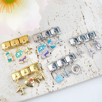 Bracelet à breloques italien en acier inoxydable 316l plaqué or 14k 18k de luxe personnalisé, anti-ternissement, pour femmes