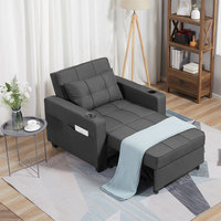Canapé-lit simple en tissu lin pliable pour salon, vente en gros
