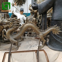 Grande sculpture de dragon en fibre de verre de style chinois pour l'extérieur, statue d'animal en résine