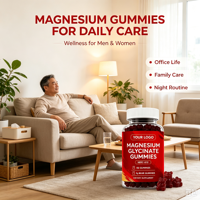 Sans colorants artificiels, haute puissance, supplément de bisglycinate chélaté à croquer, gommes de glycinate de magnésium