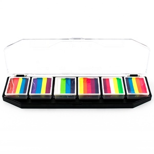 Pochoirs professionnels 6 couleurs pour palette de <span class=keywords><strong>peinture</strong></span> pour le visage et le corps fendus Maquillage cosmétique Fournitures de <span class=keywords><strong>peinture</strong></span> corporelle pour enfants et adultes - Product Image 2