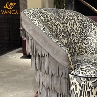 Italie fait à la main moderne Accent Lounge Chair de haute qualité doux imprimé léopard gland décontracté Villa appartement loisirs salon