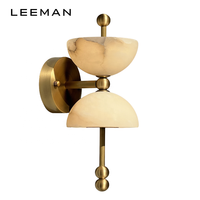Applique murale de luxe en albâtre pour chambre à coucher, lampe décorative moderne en cuivre et marbre espagnol, éclairage mural LED