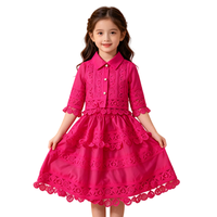 Ensemble 2 pièces haut à manches longues et jupe à revers en dentelle pour enfants, tenue décontractée pour filles, vente en gros, commande en gros