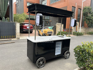 वांडिंग कार्ट पुश-व्हील्स के साथ मोबाइल कॉफी कार्ट फोल्डेबल सेल के लिए फ्रीजर के साथ कॉफी कार्ट फोल्डेबल - Product Image 3