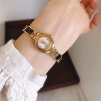 Jam Tangan Dial Kecil Warna Emas Amber Retro Golden Age untuk Wanita, Hadiah untuk Wanita Berkelas