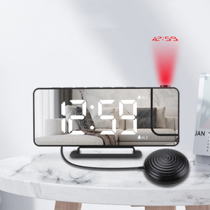 Miroir numérique LED Projection <span class=keywords><strong>Table</strong></span> horloge lit vibrateur secoueur <span class=keywords><strong>Vibration</strong></span> réveil avec <span class=keywords><strong>Vibration</strong></span> pour sourd audition dure - Product Image 2