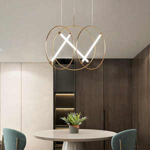 Lampadario Minimalista Post-moderno Creativo, Lampade Sospese Circolari per Ristoranti e <span class=keywords><strong>Negozi</strong></span> di Abbigliamento, Luce Pendente Geometrica per Caffè e Comodini - Product Image 3