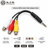 Câble convertisseur audio AV 3,5 mm vers RCA pour ordinateur et lecteur DVD avec gaine en PVC - VELLYGOOD