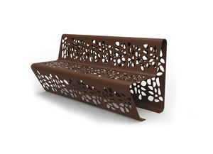 Asientos Públicos para Exteriores de Acero Inoxidable, Banco de Metal Moderno Personalizable con Respaldo, Corte CNC, Aluminio Nuevo - Product Image 4