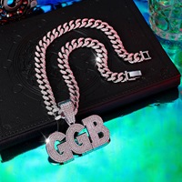 Collier ras du cou personnalisable avec pendentif nom en écriture cursive GGB, chaîne à maillons, bijoux, cadeau