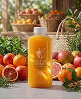 Bouteilles PET personnalisées de 400 ml pour thé et soda, bouteilles carrées vides de qualité alimentaire pour jus, emballage de boissons avec bouchon à vis