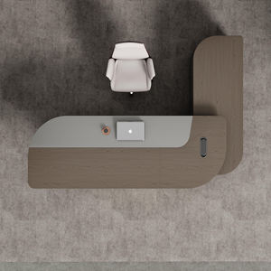 โต๊ะทำงานผู้บริหารดีไซน์หรูหรา ทำจากไม้เมลามีน พร้อมตู้ข้างขนาดใหญ่ - Product Image 3