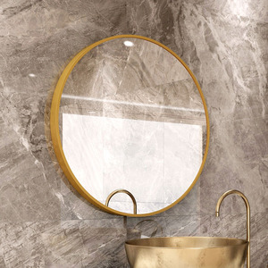 <span class=keywords><strong>Miroir</strong></span> de salle de bain rond avec cadre doré en gros |   <span class=keywords><strong>Miroir</strong></span> mural HD de qualité supérieure, fabrication directe d'usine, garantie 10 ans, pour commandes en gros, certifié CE - Product Image 2